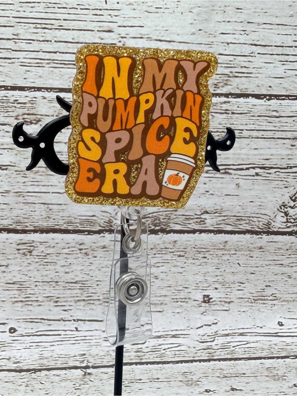 In My Pumpkin Spice Era Badge Reel - Gold & Orange